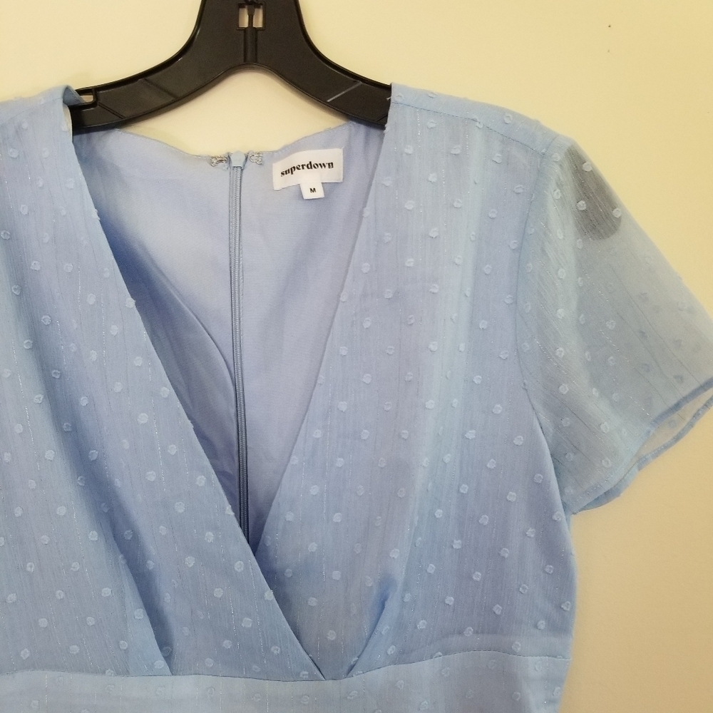 Superdown Bree Baby Powder Blue Mini Dress In EUC Size Medium Girlhood Dainty - Picture 10 of 11